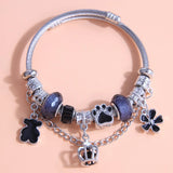 Silver Crystal Charm Bracelet for Women