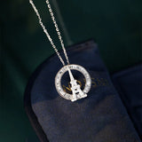 Eiffel Tower Pendant Necklace Zircon Sweater Short Chain Jewelry