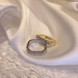 Silver Zircon Square Ring for Women Wedding Gift Jewelry
