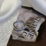 Silver Zircon Square Ring for Women Wedding Gift Jewelry