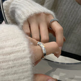 Silver Zircon Square Ring for Women Wedding Gift Jewelry