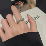 Silver Zircon Square Ring for Women Wedding Gift Jewelry