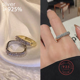 Silver Zircon Square Ring for Women Wedding Gift Jewelry