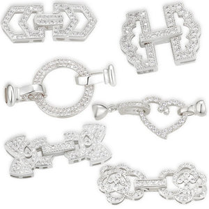 Silver Pearl Bracelet Single Buckle Clasp Women Wedding DIY