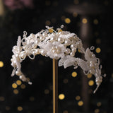 Silver Pearl Crystal Hairband Tiara Headbands Bridal Hair Jewelry
