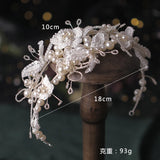 Silver Pearl Crystal Hairband Tiara Headbands Bridal Hair Jewelry