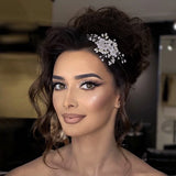Silver Pearl Crystal Wedding Hair Combs Bridal Flower Headpiece Hair Accessories