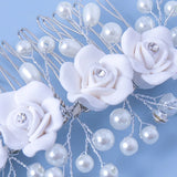 Silver Pearl Crystal Wedding Hair Comb Bride's Hair Ornament