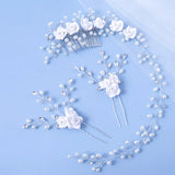 Silver Pearl Crystal Wedding Hair Comb Bride's Hair Ornament