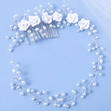 Silver Pearl Crystal Wedding Hair Comb Bride's Hair Ornament