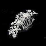 Silver Pearl Crystal Wedding Hair Combs Bridal Headpiece