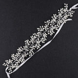 Silver Pearl Flower Hair Vine Band Tiara Headband Bride Wedding Hair Accessories