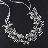 Silver Pearl Flower Hair Vine Band Tiara Headband Bride Wedding Hair Accessories