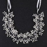 Silver Pearl Flower Hair Vine Band Tiara Headband Bride Wedding Hair Accessories