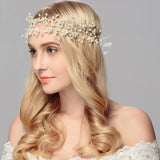 Silver Pearl Flower Hair Vine Band Tiara Headband Bride Wedding Hair Accessories