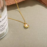 Silver Pearl Geometric Necklace Clavicle Chain