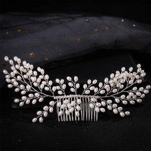 Silver Pearl Hair Comb Pin Band Headband Tiara Bride Party Wedding