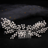 Silver Pearl Hair Comb Pin Band Headband Tiara Bride Party Wedding