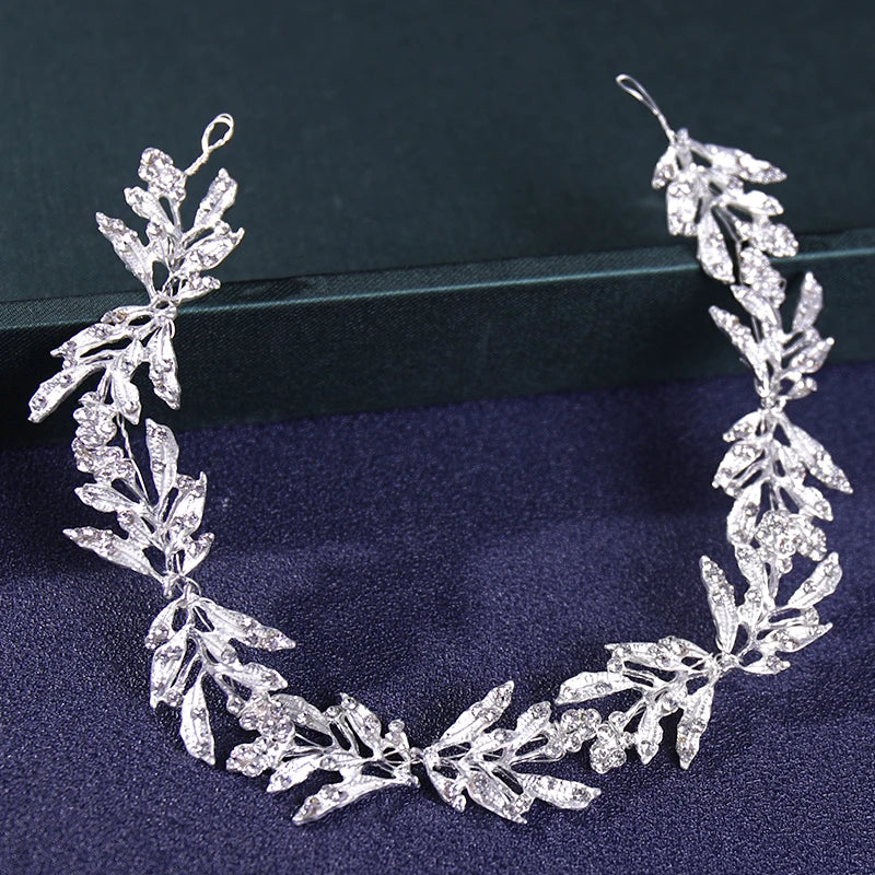 Silver Pearl Rhinestone Headband Tiara Hairband Wedding Hair Accessories