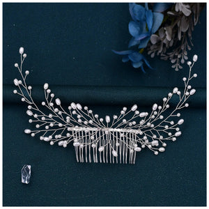 Silver Pearl Wedding Hair Combs Bridal Headpiece