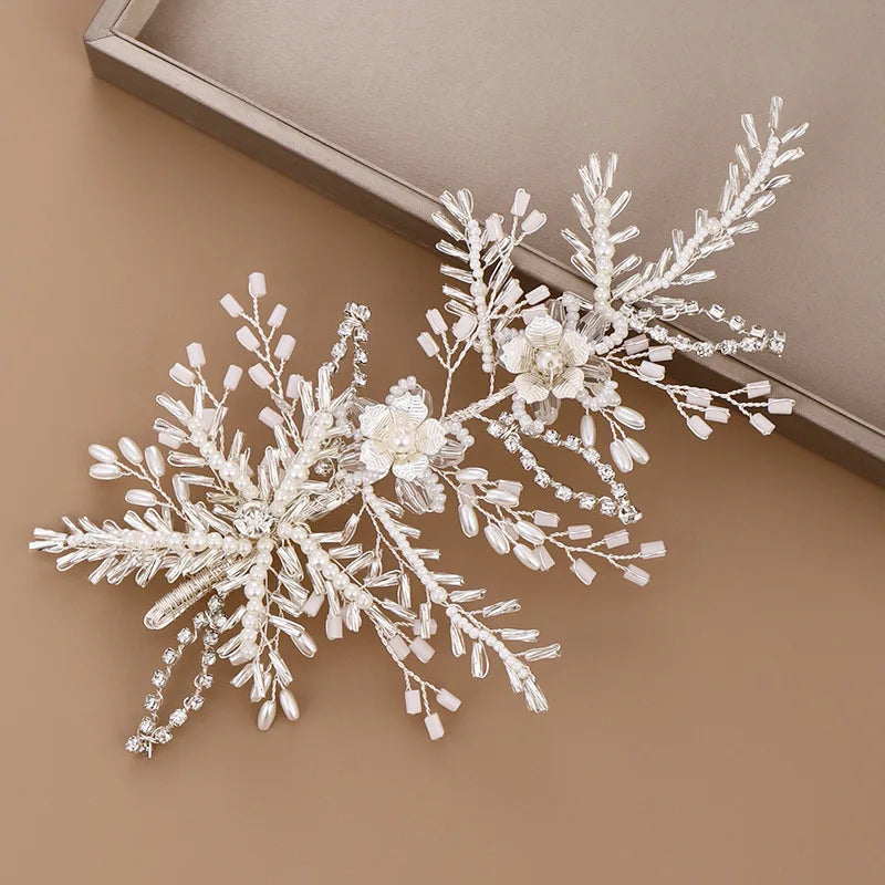 Crystal Wedding Flower Hair Clip for Women