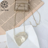 Long Silver Pendant Necklace for Women
