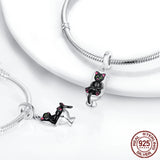 Silver Racer Agent Shield Guitar CZ Dangle Pendant Charm Bead