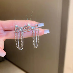 Sparkling Rhinestone Butterfly Ear Clips for Women
