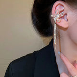 Sparkling Rhinestone Butterfly Ear Clips for Women