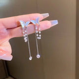 Sparkling Rhinestone Butterfly Ear Clips for Women