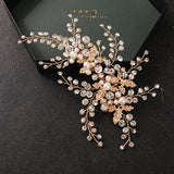 Silver Rhinestone Leaf Headband Tiara Pearl Crystal Hair Comb Bride Headpiece