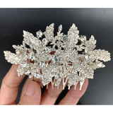 Silver Rhinestone Wedding Hair Combs Leaf Hair Ornaments