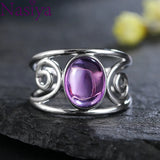 Amethyst Silver Ring for Women Engagement Wedding Gift