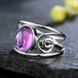 Amethyst Silver Ring for Women Engagement Wedding Gift
