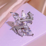 Silver Zircon Ring for Women Wedding Engagement Bridal Party