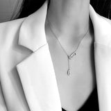 Silver Rose Pendant Necklace Women Fine Jewelry Party Gift