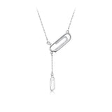 Silver Rose Pendant Necklace Women Fine Jewelry Party Gift