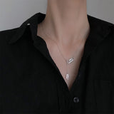 Silver Rose Pendant Necklace Women Fine Jewelry Party Gift