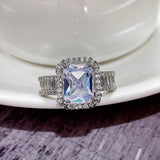 Silver CZ Stone Round Finger Ring Band Wedding Anniversary Gift