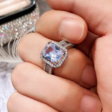 Silver CZ Stone Round Finger Ring Band Wedding Anniversary Gift