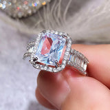 Silver CZ Stone Round Finger Ring Band Wedding Anniversary Gift