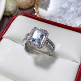 Silver CZ Stone Round Finger Ring Band Wedding Anniversary Gift