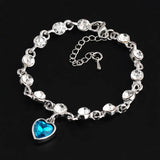 Heart-shaped Silver Sapphire Bracelet for Women