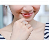 Silver Shining Zircon Ring Set, Women Wedding Ring Set