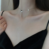 Silver Butterfly Charm Choker Necklace Female Animal Clavicle Chain