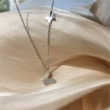 Silver Butterfly Charm Choker Necklace Female Animal Clavicle Chain