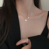 Silver Butterfly Charm Choker Necklace Female Animal Clavicle Chain