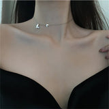 Silver Butterfly Charm Choker Necklace Female Animal Clavicle Chain