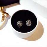 Hollow Rose Stud Earrings Crystal Zircon Hot Earrings