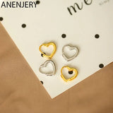 Sweet Hollow Heart Hoop Earrings Silver S-E1312